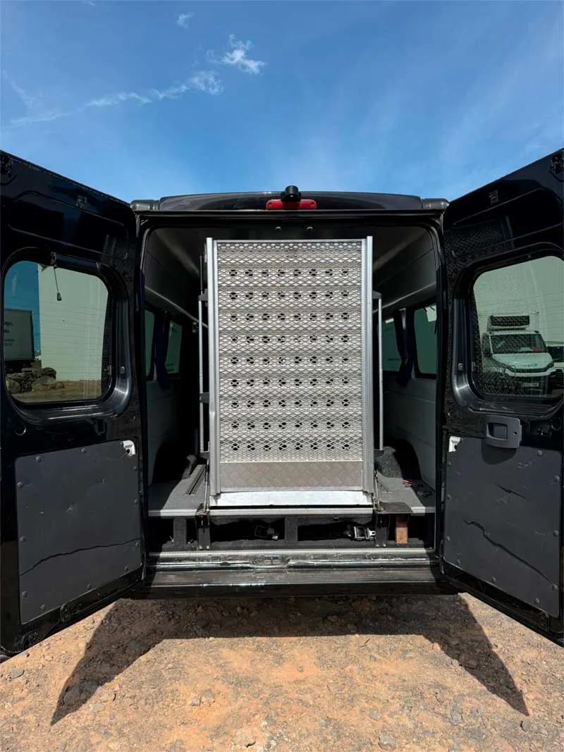 Adapted vehicle in Lanzarote with rear wheelchair ramp