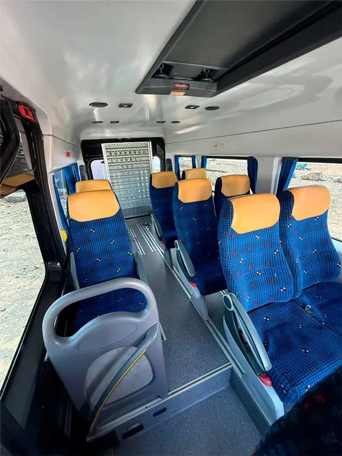 Comfortable seats inside the adapted vehicle